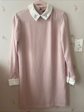 Victoria Beckham for Target Pale Pink Mini Dress with White Contrast Collar